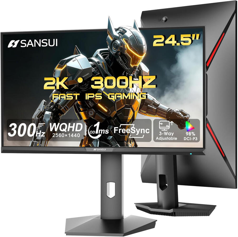 SANSUI 24.5 Inch QHD Gaming Monitor 300Hz | Electronics